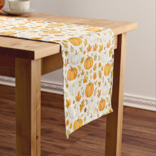 Cute Pumpkin Pattern   Thanksgiving  Short Table Runner