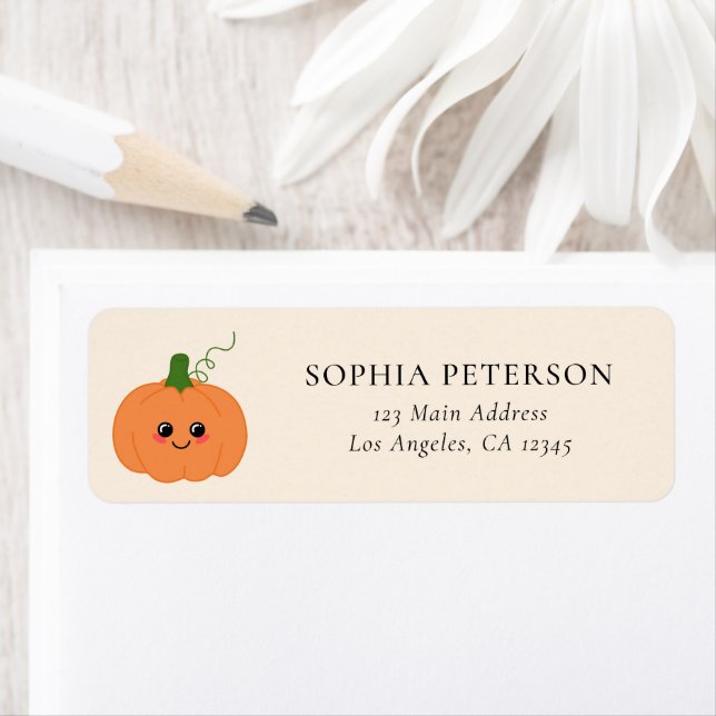 Cute Pumpkin Peach & Orange Return Address (Insitu)