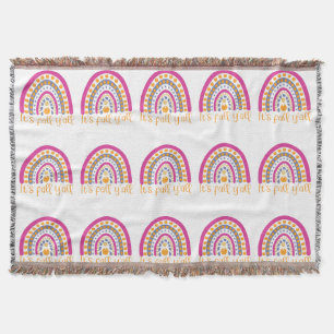 Cute Pumpkin Rainbow Throw Blanket