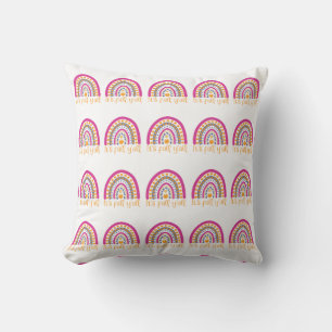 Cute Pumpkin Rainbow Throw Pillow