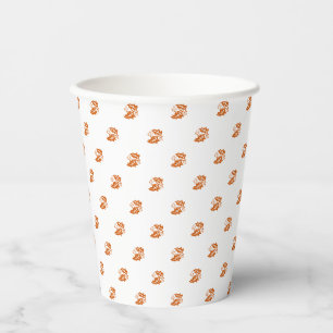 Cute pumpkin spice fall foliage leaf pattern paper cups
