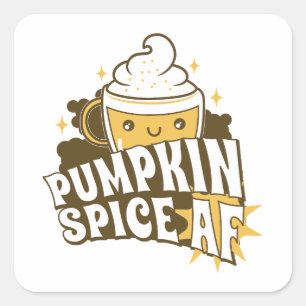 Cute Pumpkin Spice Latte Square Sticker