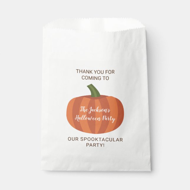 Cute Pumpkin Spooktacular Halloween Party Favour Bag (Front)