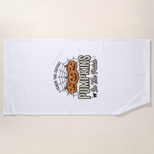 Cute Pumpkin Teacher Halloween Design_1 Beach Towel