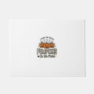 Cute Pumpkin Teacher Halloween Design_1 Doormat