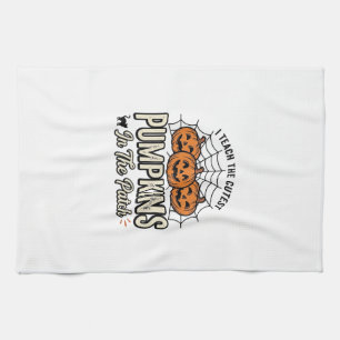 Cute Pumpkin Teacher Halloween Design_1 Kitchen Towel
