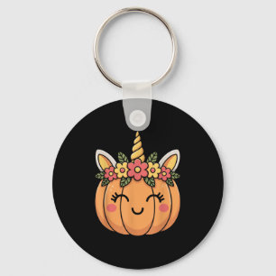 Cute Pumpkin Unicorn Face Easy Halloween Costume P Keychain