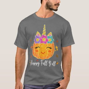 Cute Pumpkin Unicorn Halloween Thanksgiving T-Shirt