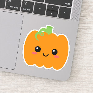 Cute Pumpkin Vinyl Sticker, Halloween Thanksgiving