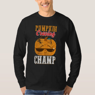 Cute Pumpkin With Sunglasses Pumpkin Carving Champ T-Shirt