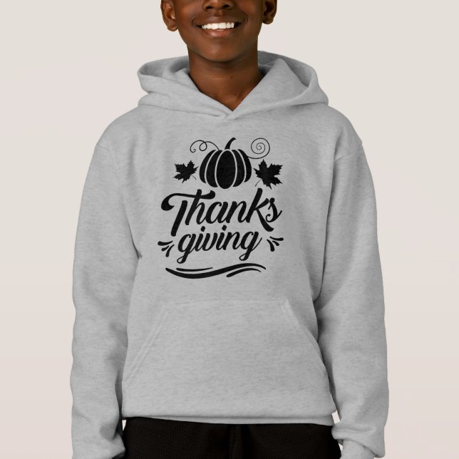 Cute Pumpkin with Text Thanksgiving Typography (Front)