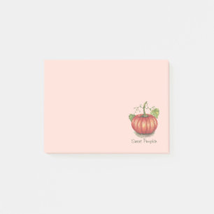 Cute Pumpkin With Vines In Watercolor Post-it Notes