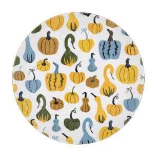 Cute Pumpkins Cartoon Hand Drawn Cutting Board