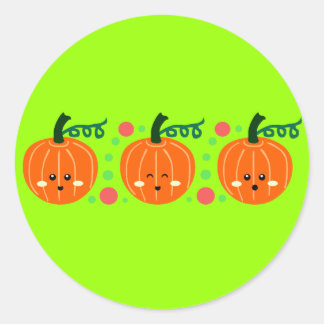 Cute Pumpkins Classic Round Sticker