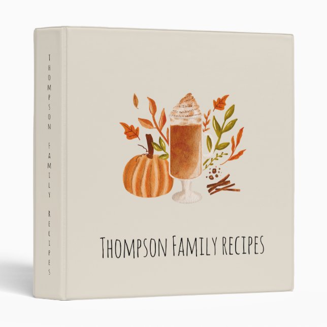 Cute pumpkins family recipes Rustic fall  Binder (Front/Spine)