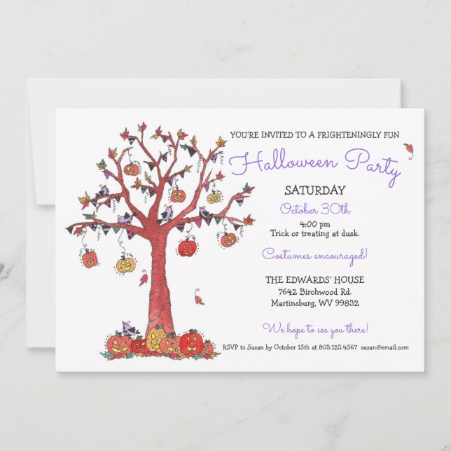 Cute Pumpkins Halloween Invitation (Front)