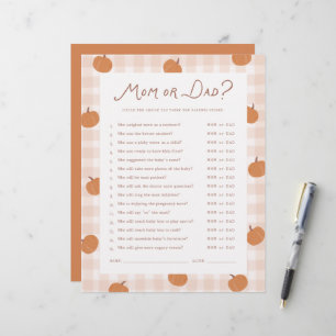 Cute Pumpkins Mom or Dad Baby Shower Game 