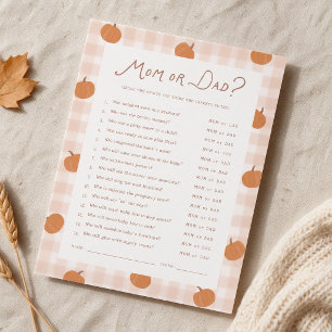 Cute Pumpkins Mom or Dad Baby Shower Game