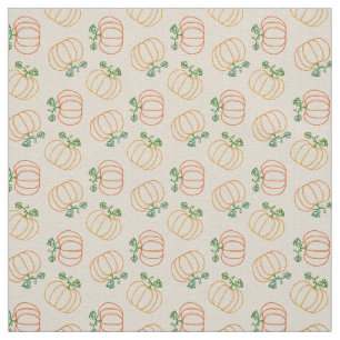 Cute Pumpkins Pattern Fall Autumn Thanksgiving Fabric
