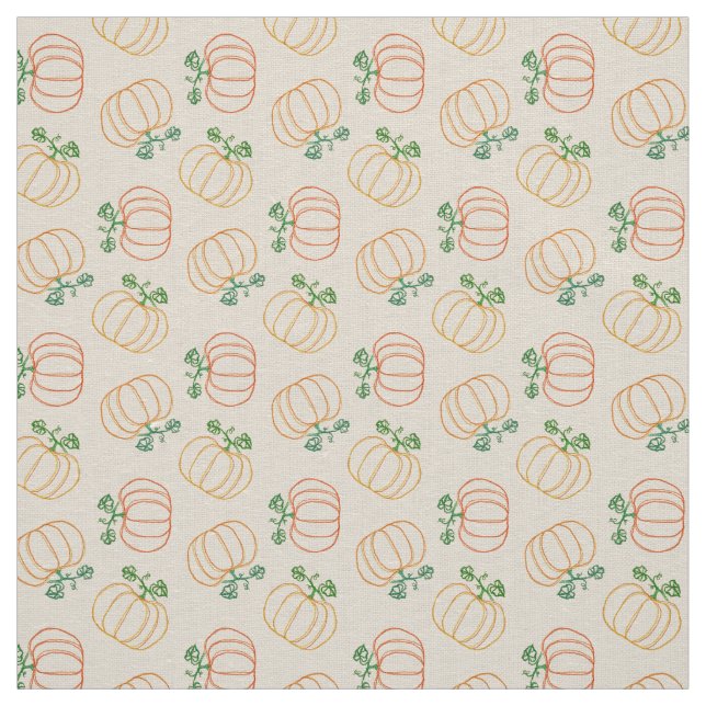 Cute Pumpkins Pattern Fall Autumn Thanksgiving Fabric (Swatch)
