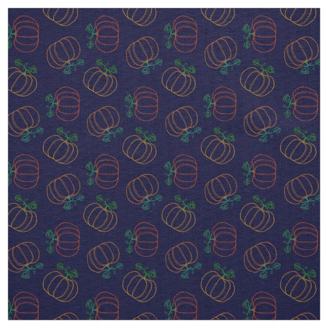 Cute Pumpkins Pattern Fall Autumn Thanksgiving Fabric (Swatch)