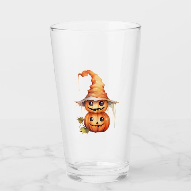 Cute Pumpkins Sticker Glass (Front)