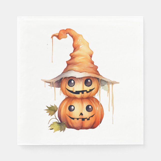 Cute Pumpkins Sticker Napkin (Front)