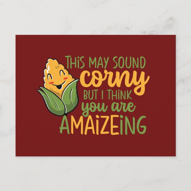 Cute Pun You're Amazing Funny Valentine's Day Postcard (Front)