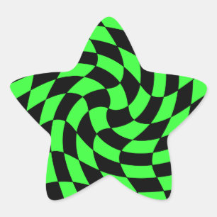 Cute punk neon green and black star star sticker