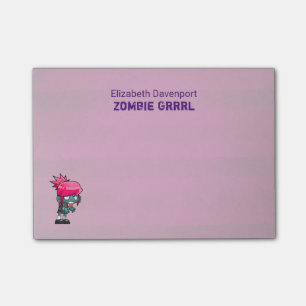 Cute Punk Rock Zombie Grrrl Post-it Notes