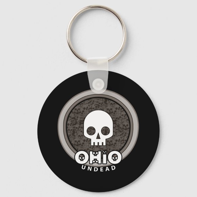 Cute Punk Skull Ohio Keychain Dark (Front)