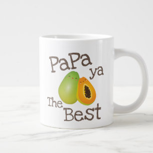 Cute Punny Papaya The Best Funny Fruit Pun For Dad Large Coffee Mug