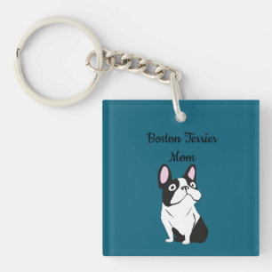 Cute Pup, medium dark blue Keychain