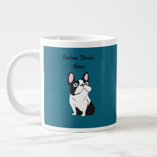 Cute Pup, medium dark blue Large Coffee Mug