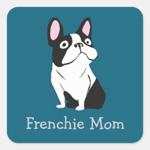 Cute Pup, medium dark blue Square Sticker