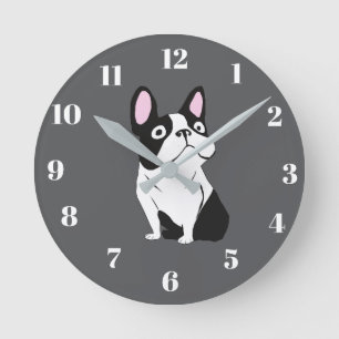 Cute Pup, Round Clock