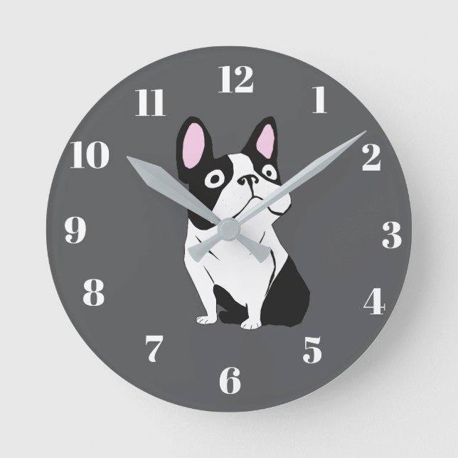 Cute Pup, Round Clock (Front)
