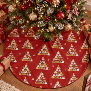 cute puppies Christmas tree dog lover Brushed Polyester Tree Skirt