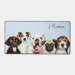Cute Puppies custom name Desk Mat