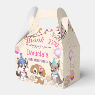 Cute puppies girls puppy party personalized favor box