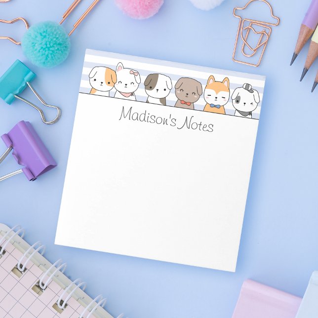 Cute Puppies Personalized Notepad (Creator Uploaded)