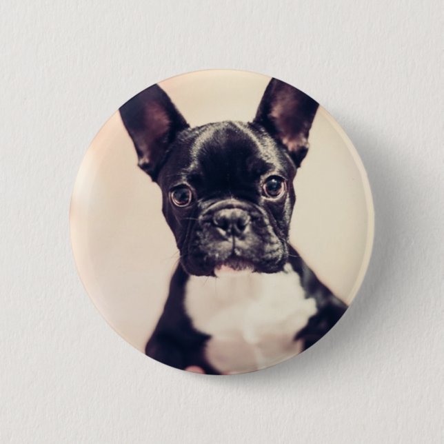 cute puppy 2 inch round button (Front)