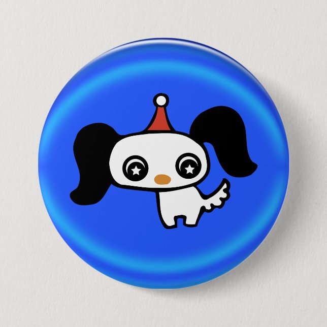cute puppy 3 inch round button (Front)