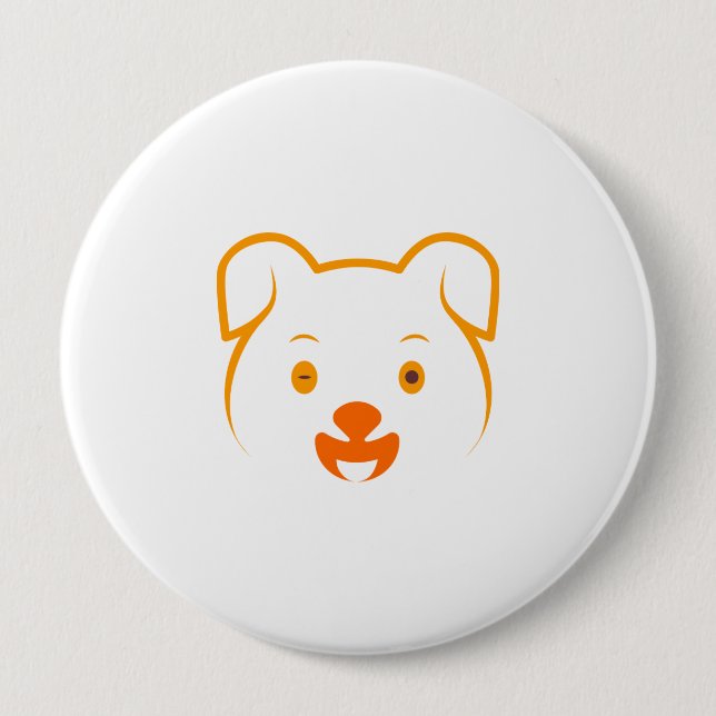 Cute Puppy 4 Inch Round Button (Front)