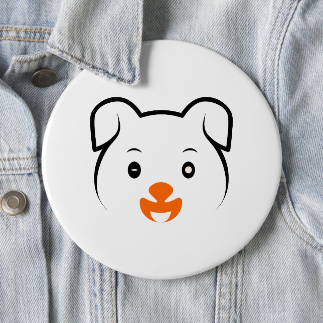 Cute Puppy 6 Inch Round Button (In Situ)
