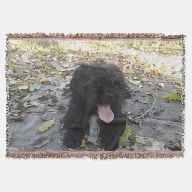 Cute Puppy Alert Throw Blanket (Front)