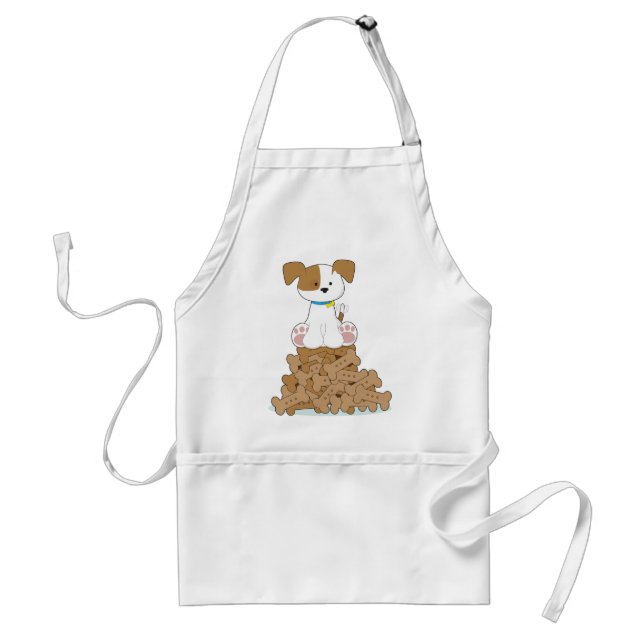 Cute Puppy and Bones Standard Apron (Front)
