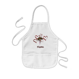Cute Puppy And Hearts Kids Name Apron