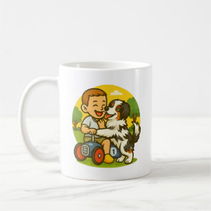 Cute Puppy and Kid Playtime Coffee Mug