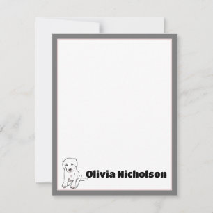 Cute Puppy Art Personalized Stationery Note Cards